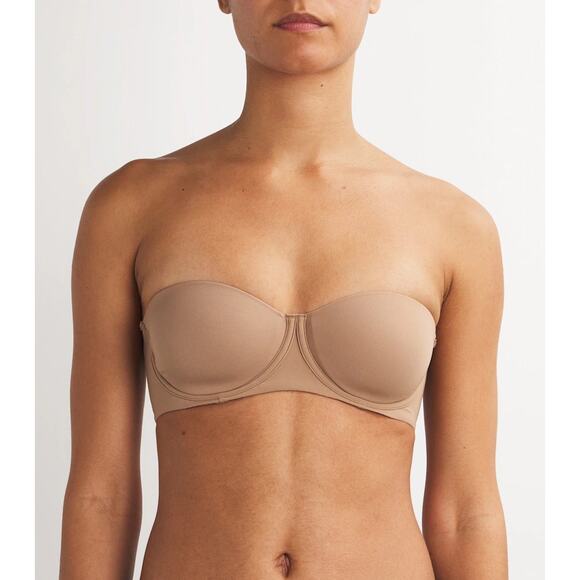 SKIMS 32D Fits Everybody Underwire Strapless Bra Sienna Tan Nude NEW - Picture 1 of 7
